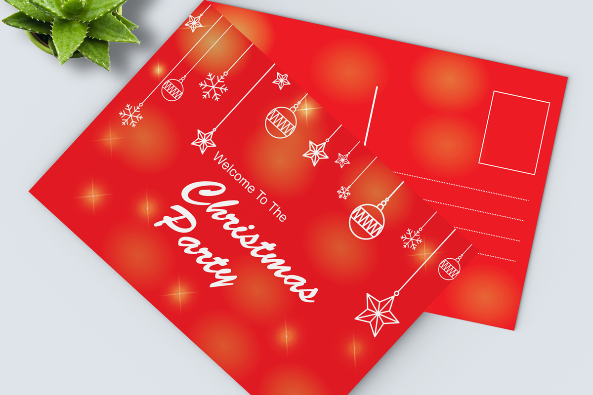 Christmas Party postcard template