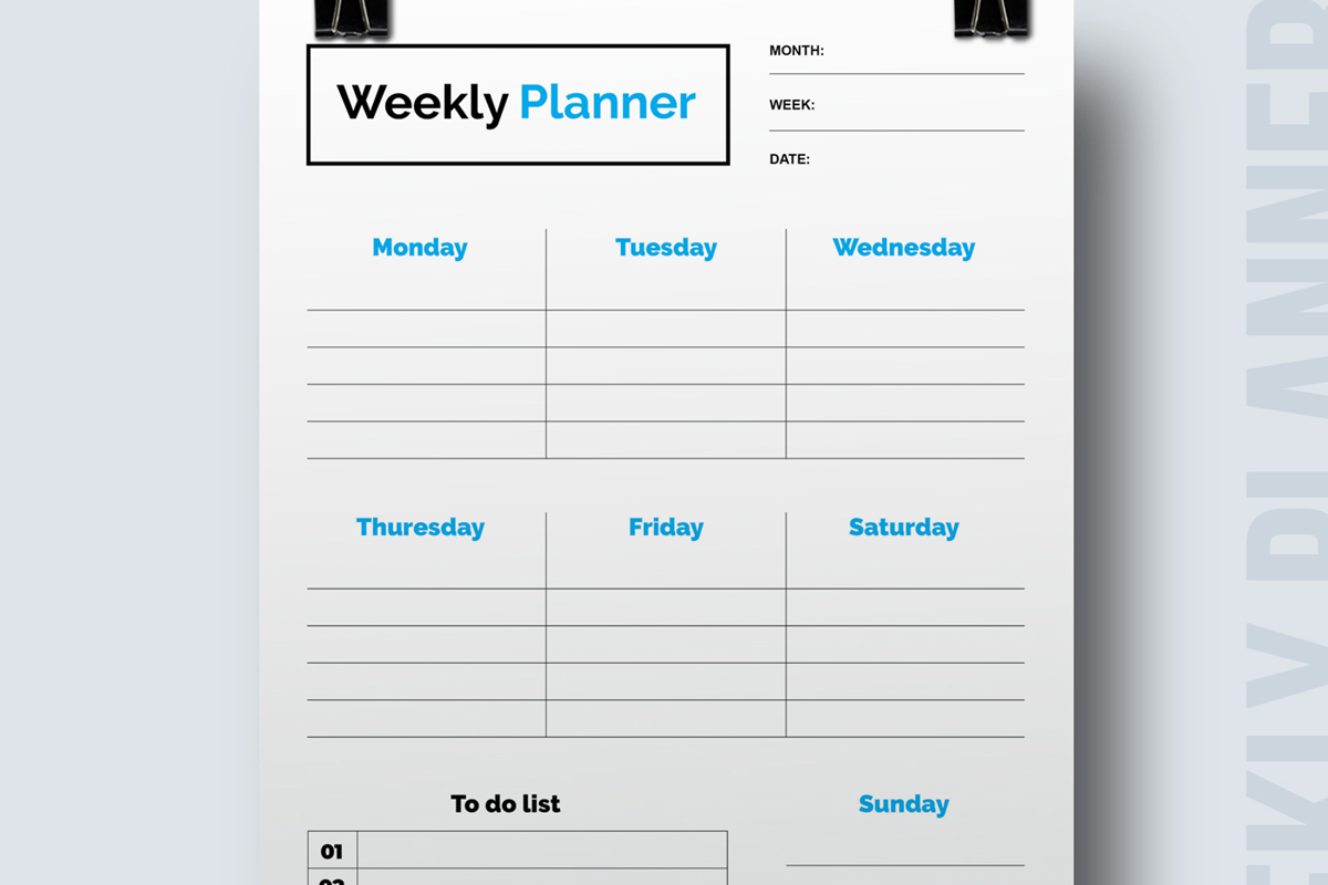 Weekly Planner Template Layout