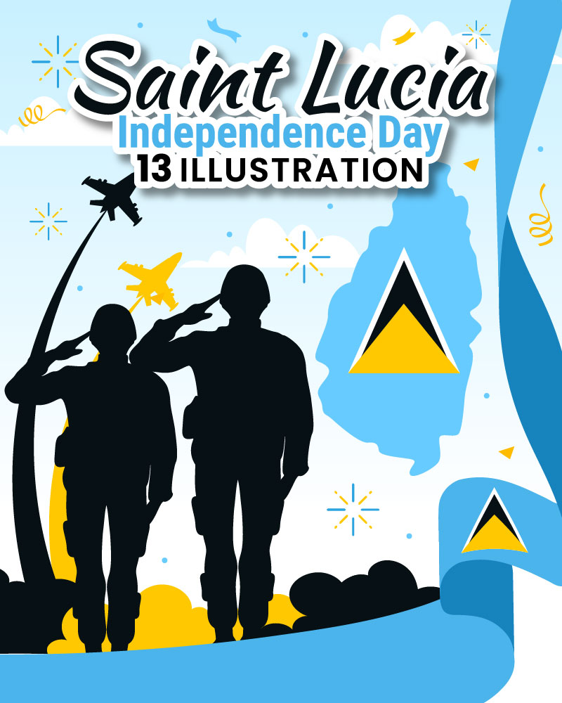 13 Saint Lucia Independence Day Illustration