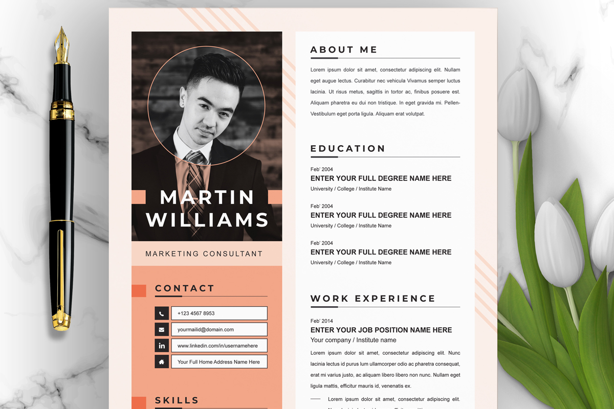 Modern and Creative Resume Template Layout