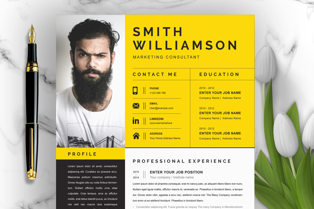Simple and Clean Resume Template Layout