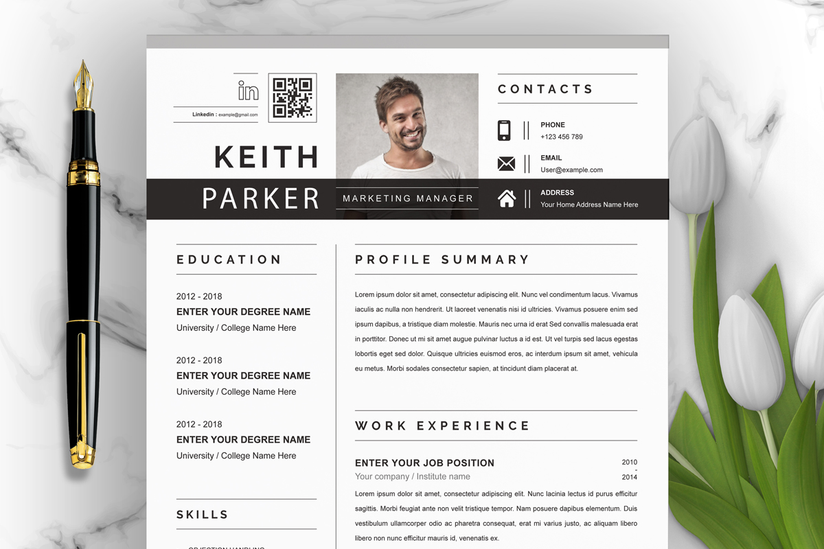 Resume Template Word | Mac Pages Layout