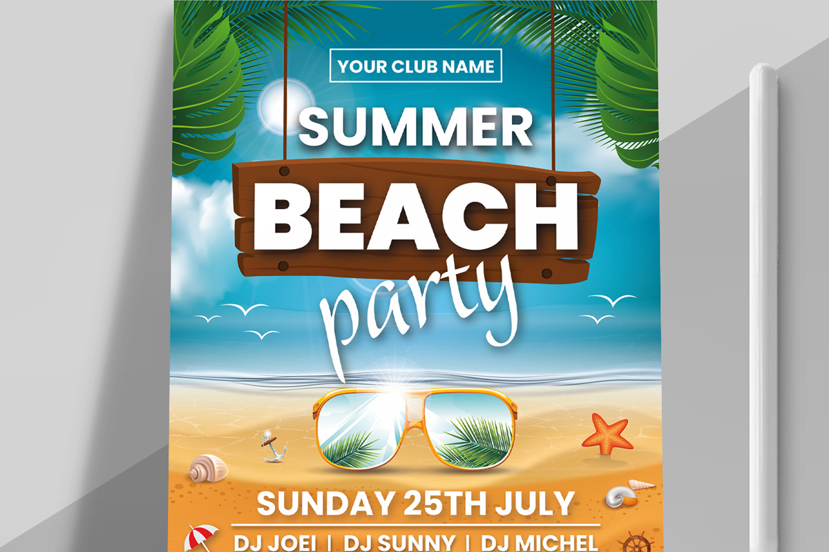 Summer Beach Party Flyer  template