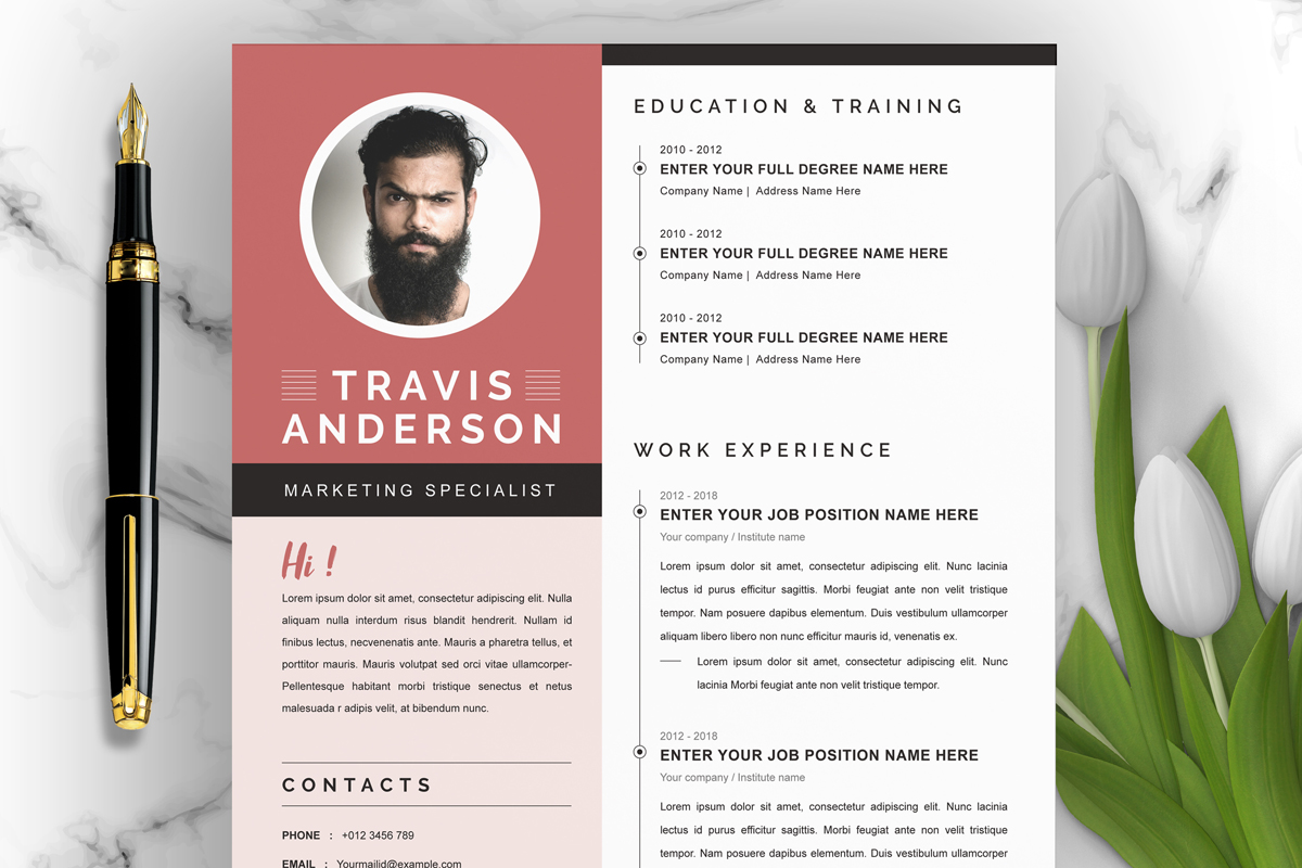 Creative Resume Template with Photo Layout