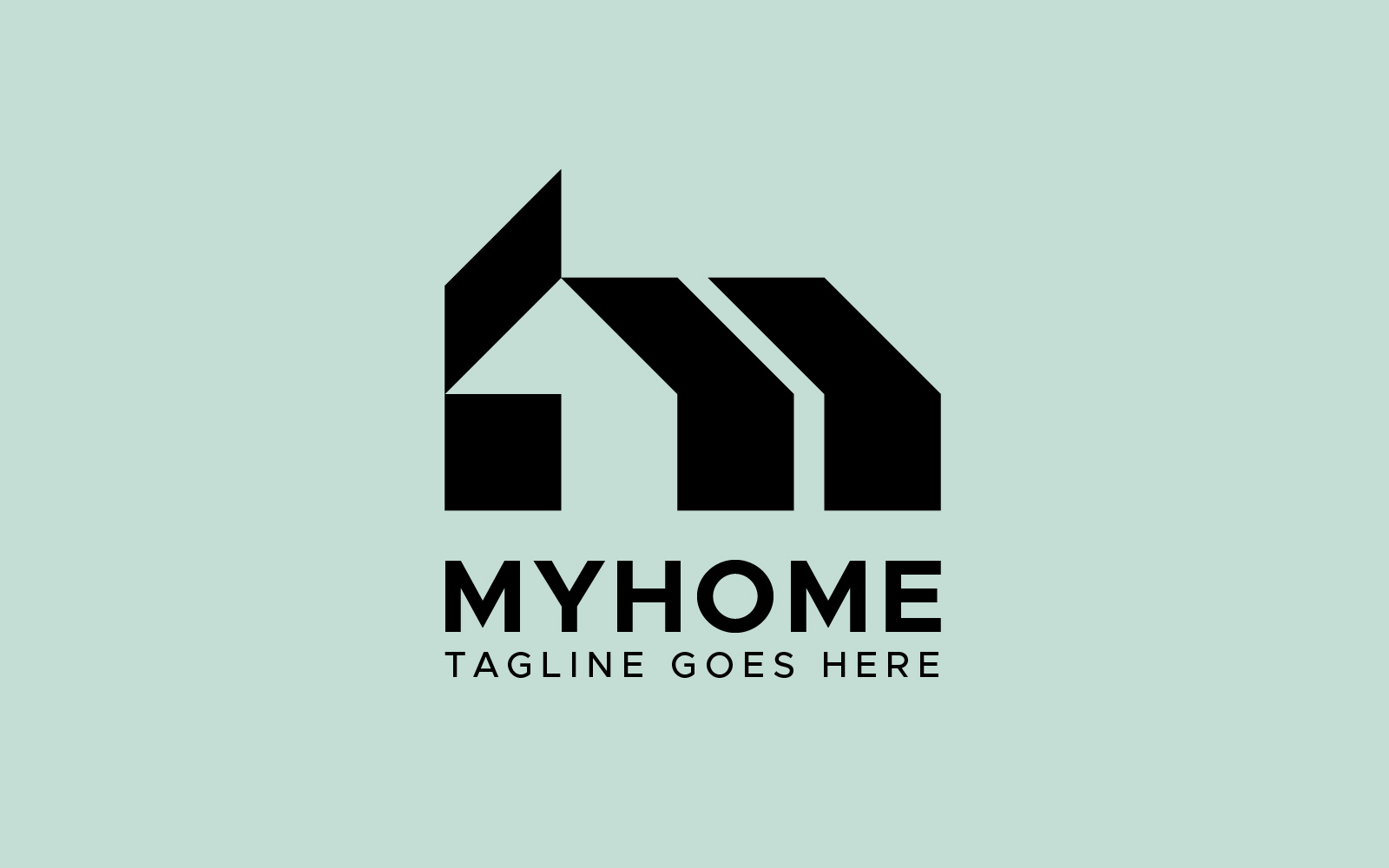 Real estate hm home house logo design template