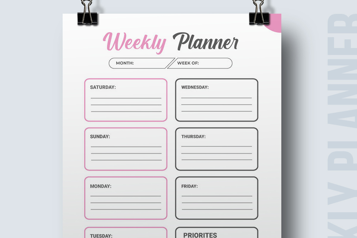 Simple Weekly Planner Template