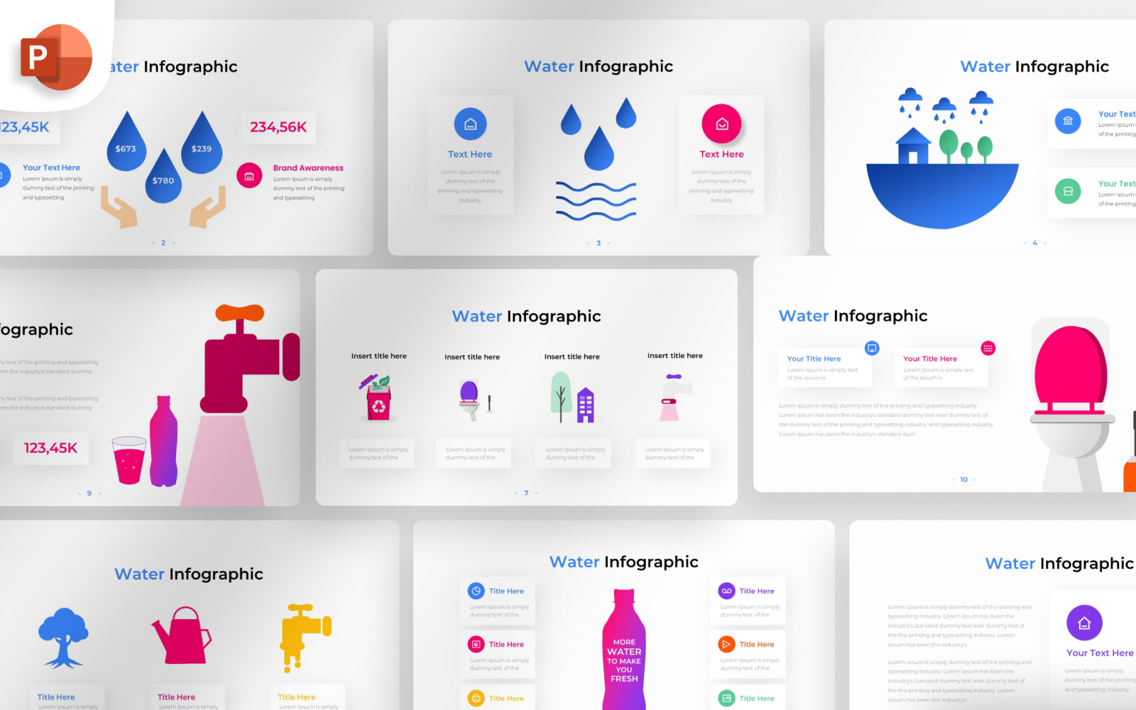 Water PowerPoint Infographic Template