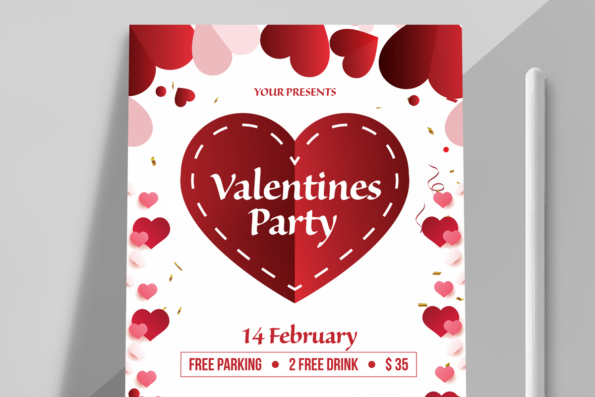 Valentines Day Flyer Template layout