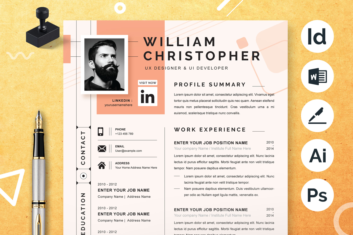 Professional Resume Template Layout