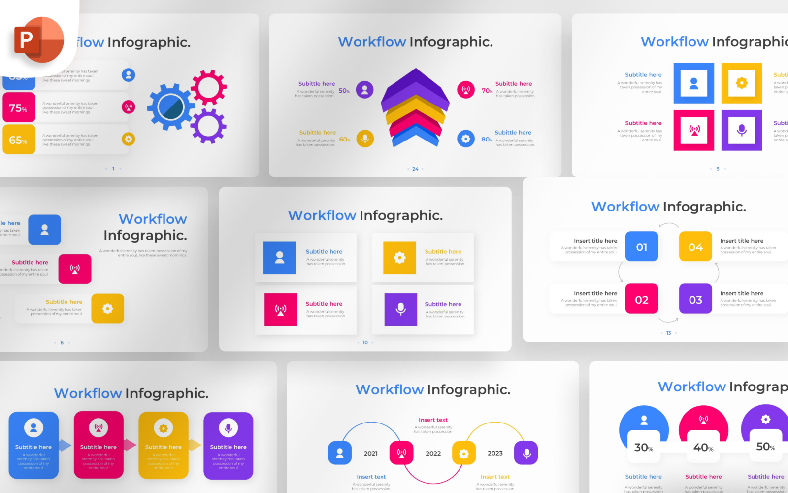 Workflow PowerPoint Infographic Template