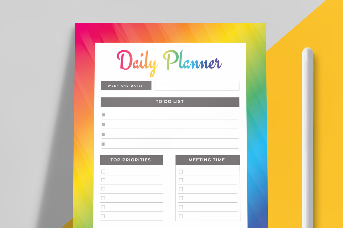 Daily Planner Template Layout