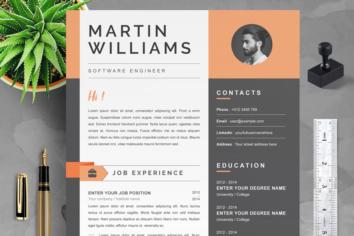 Business Resume Template Design Layout 2024