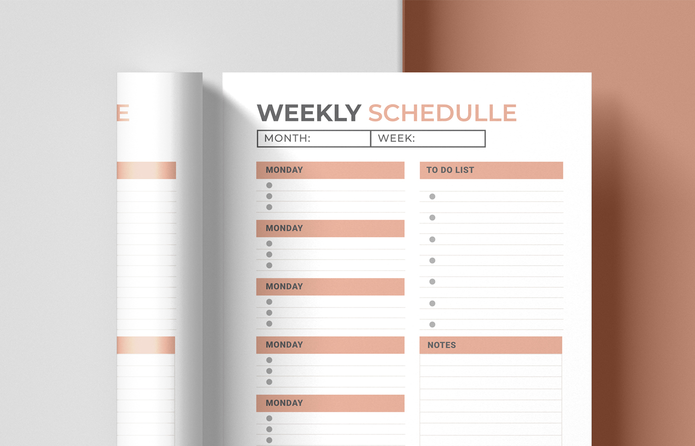Weekly Schedule Template Tayout