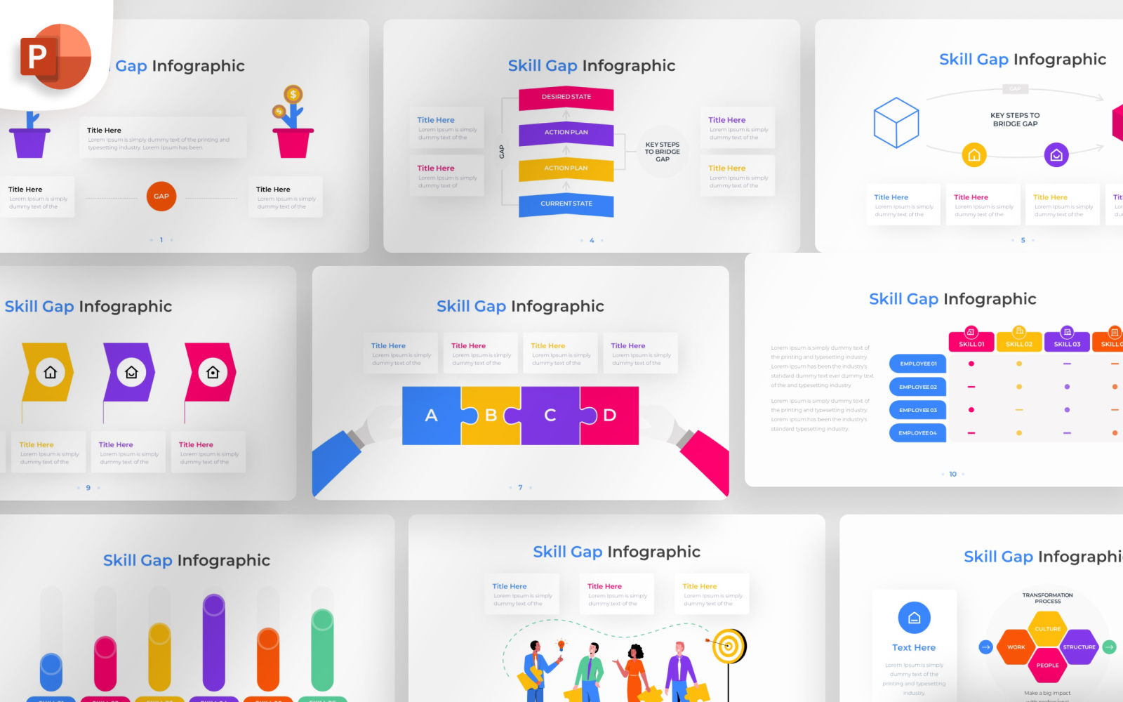 Skill Gap PowerPoint Infographic Template