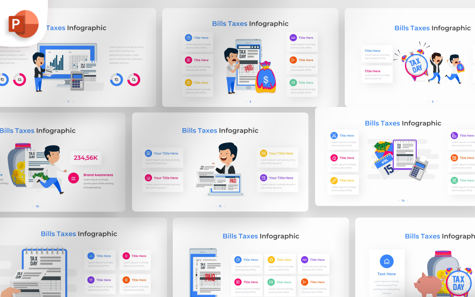 Bill Taxes PowerPoint Infographic Template