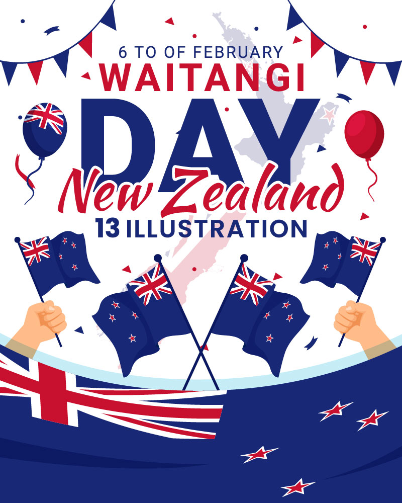 13 Happy Waitangi Day Illustration