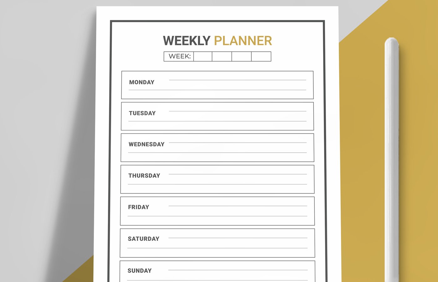 Printable Weekly Planner template layout