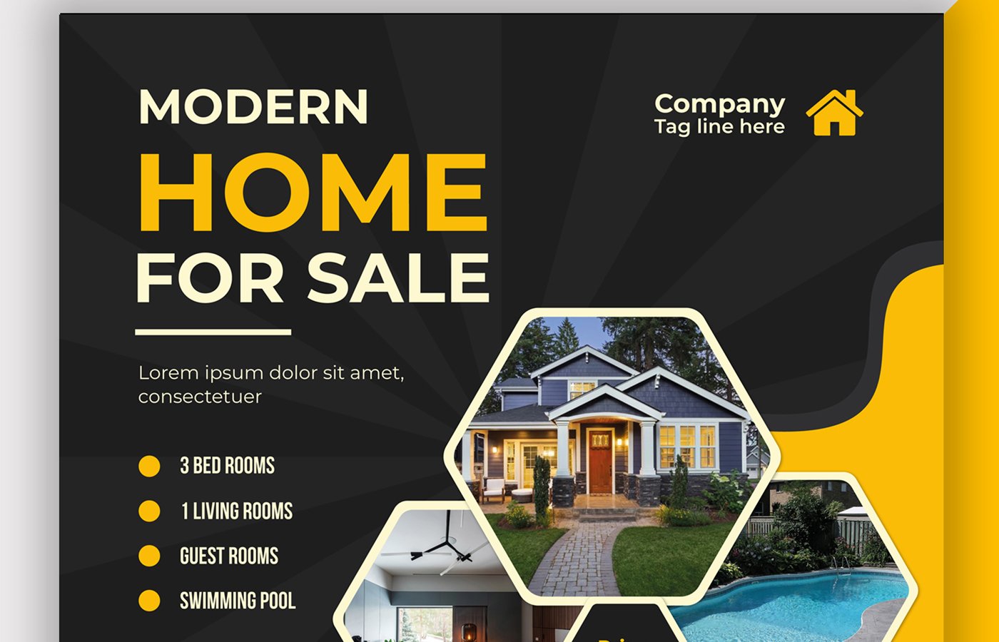 Modern House For Sale Real Estate Flyer