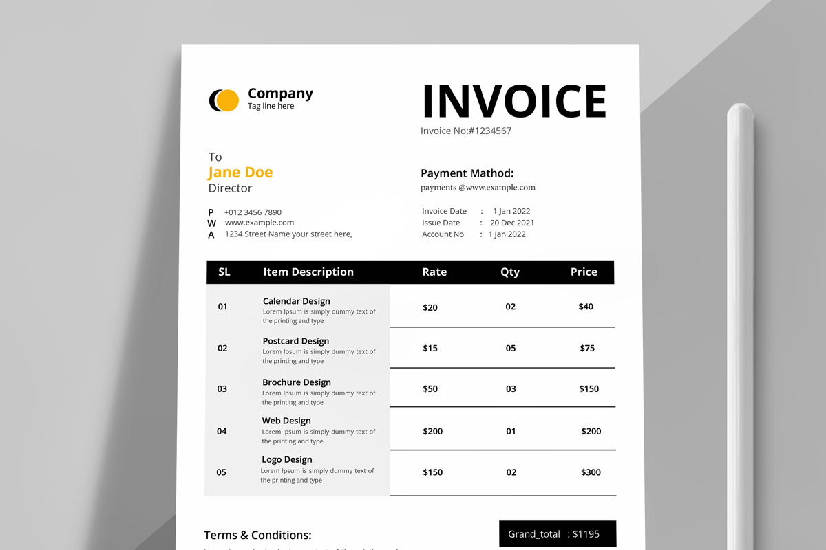 Invoice Template InDesign