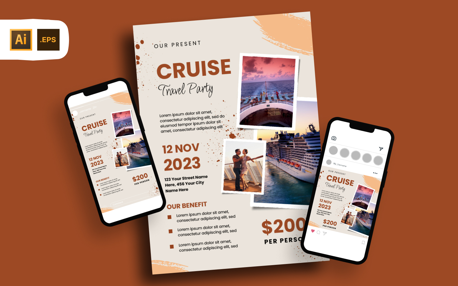 Cruise Travel Party Present Flyer Template