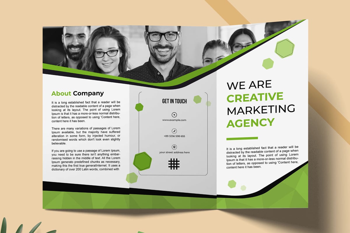 Marketing Agency Brochure Bi-Fold Template