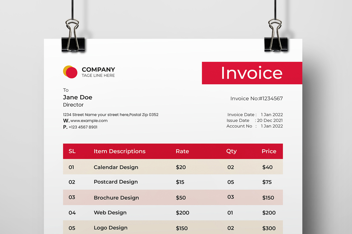 Invoice Template Layout | InDesign