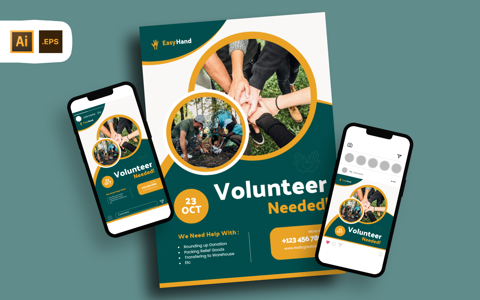 Green Modern Volunteer Recruitment Flyer Template