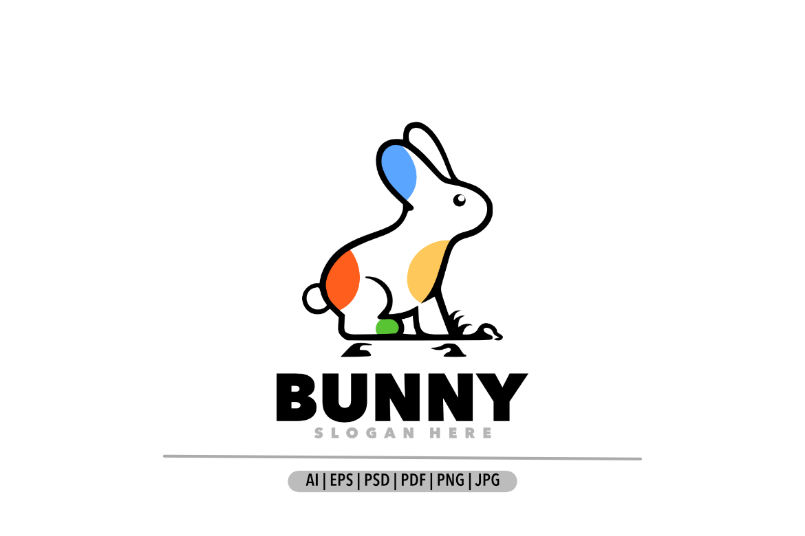 Bunny simple mascot logo design