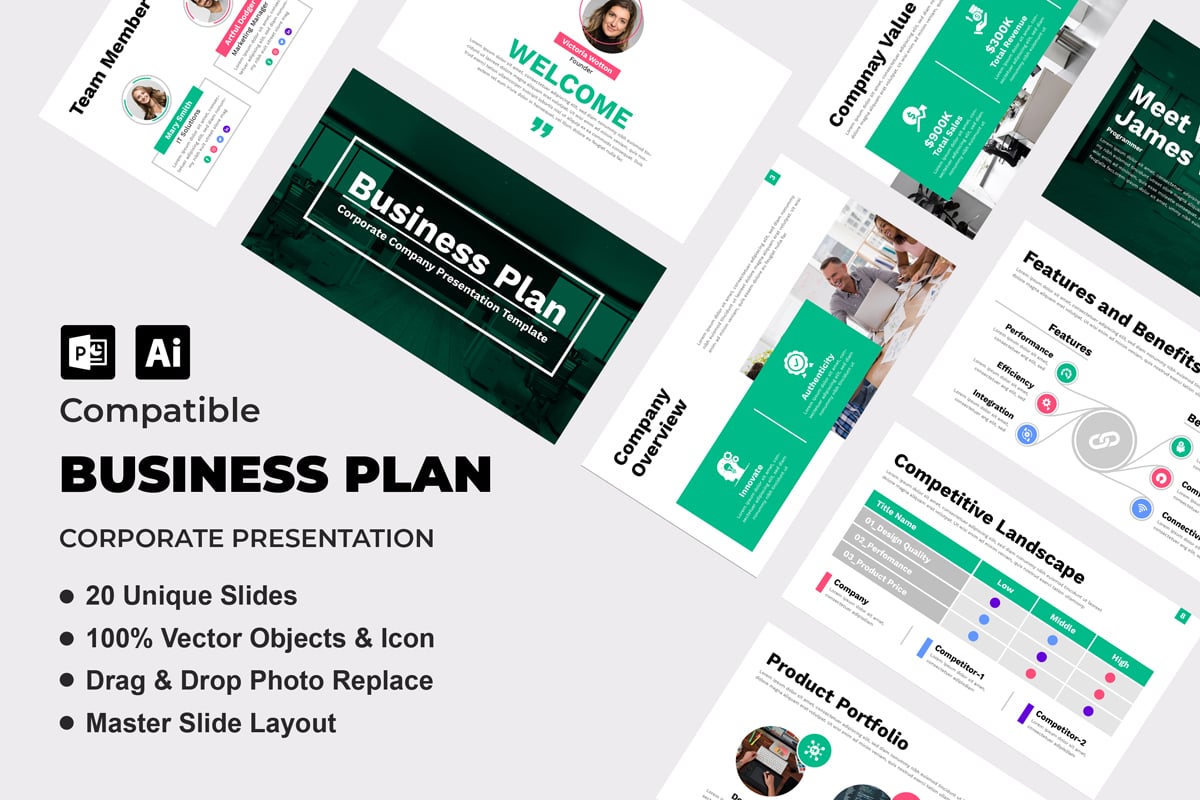 Minimalist Business Plan Presentation Template Design
