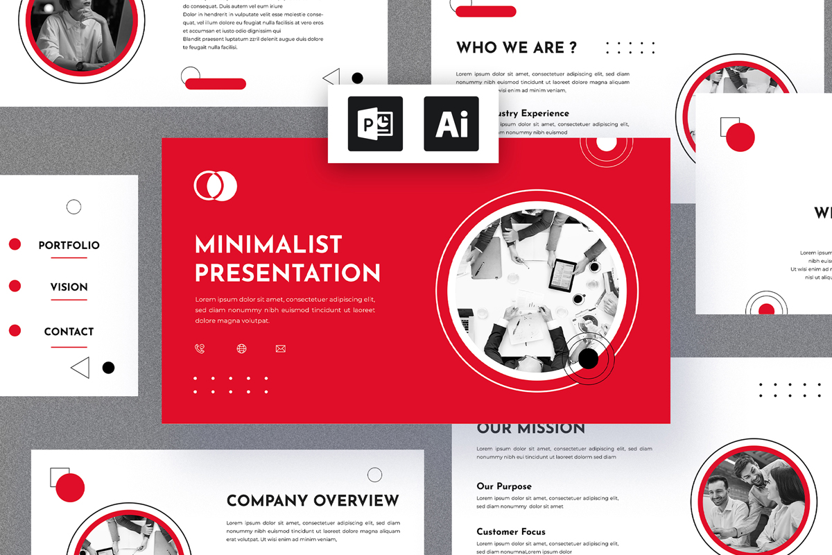 Minimal Presentation Template With Rad Color