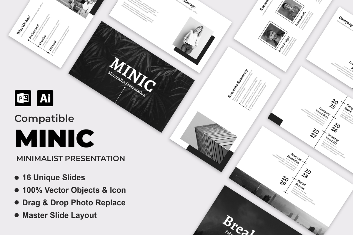 Corporate Minimal Presentation Template Layout