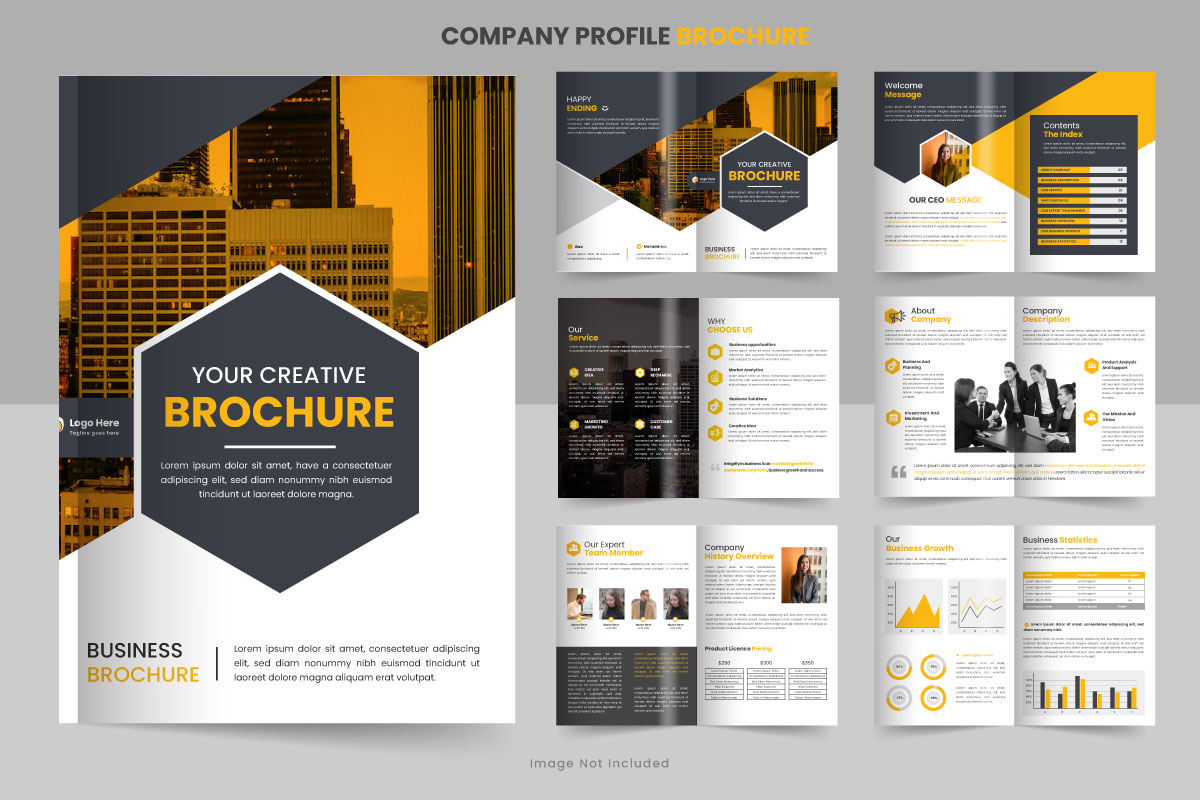 Vector corporate company profile brochure template design concept