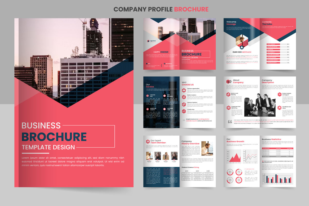 Corporate company profile brochure template design concept