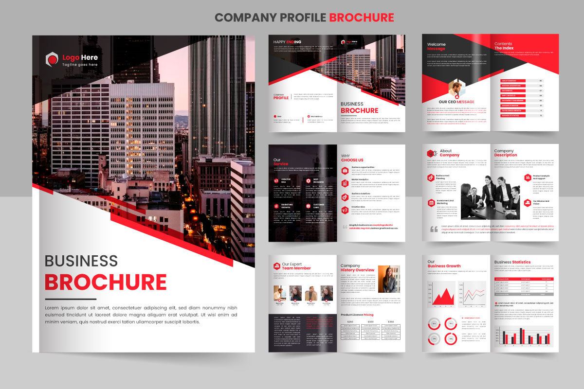 Vector corporate company profile and brochure template design concept