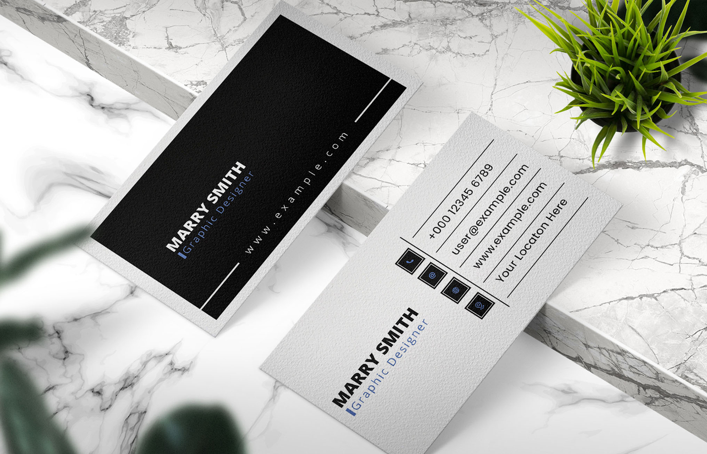 Simple Black & White Business Card