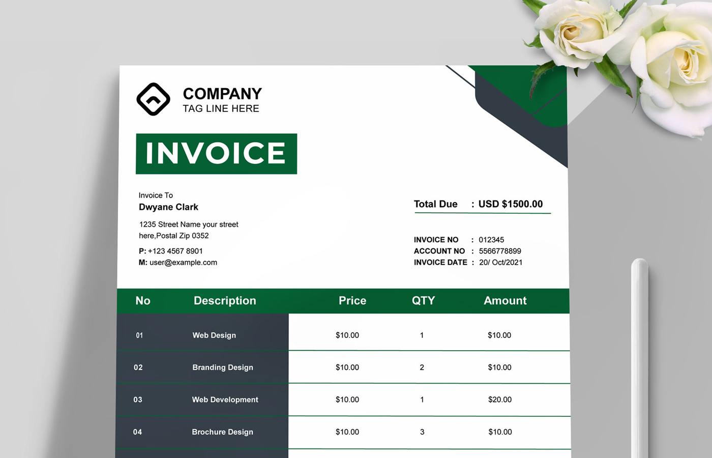 Company Invoice Templates Layout