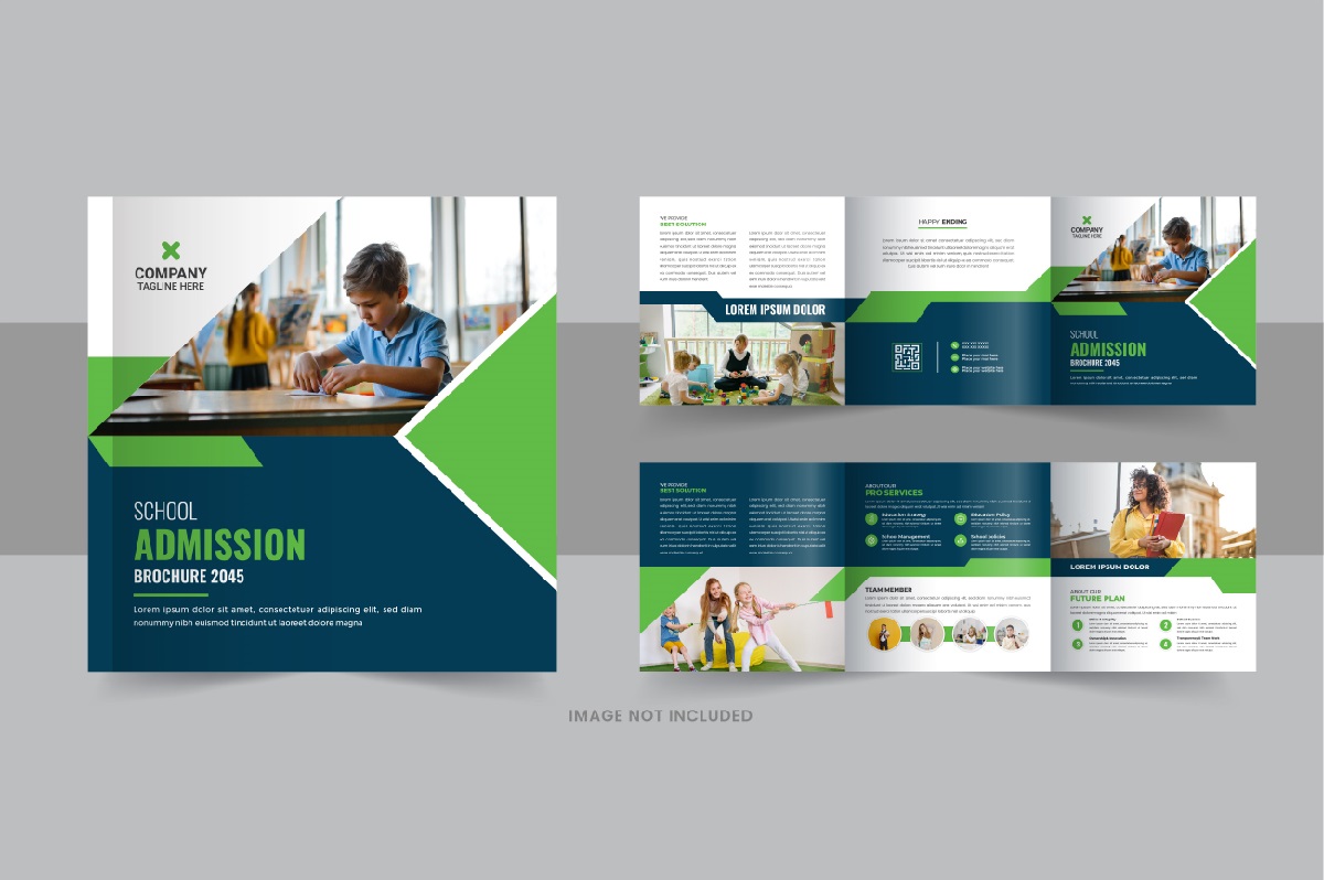 Back to school square trifold brochure or Education Prospectus Brochure