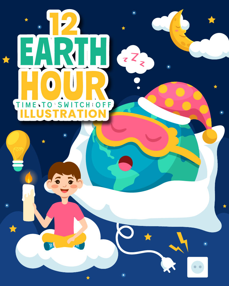 12 Earth Hour Day Illustration