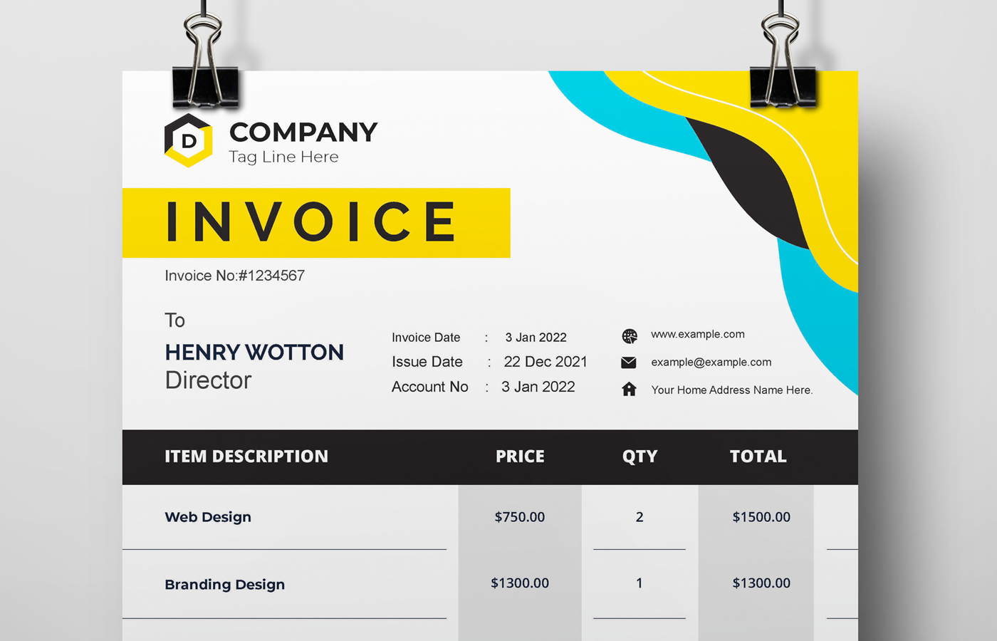 Modern Invoice Template Layout