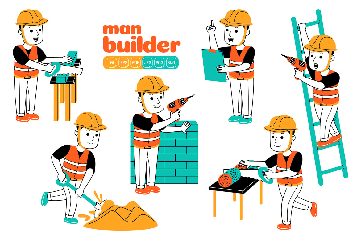 Man Builder Vector Pack #05