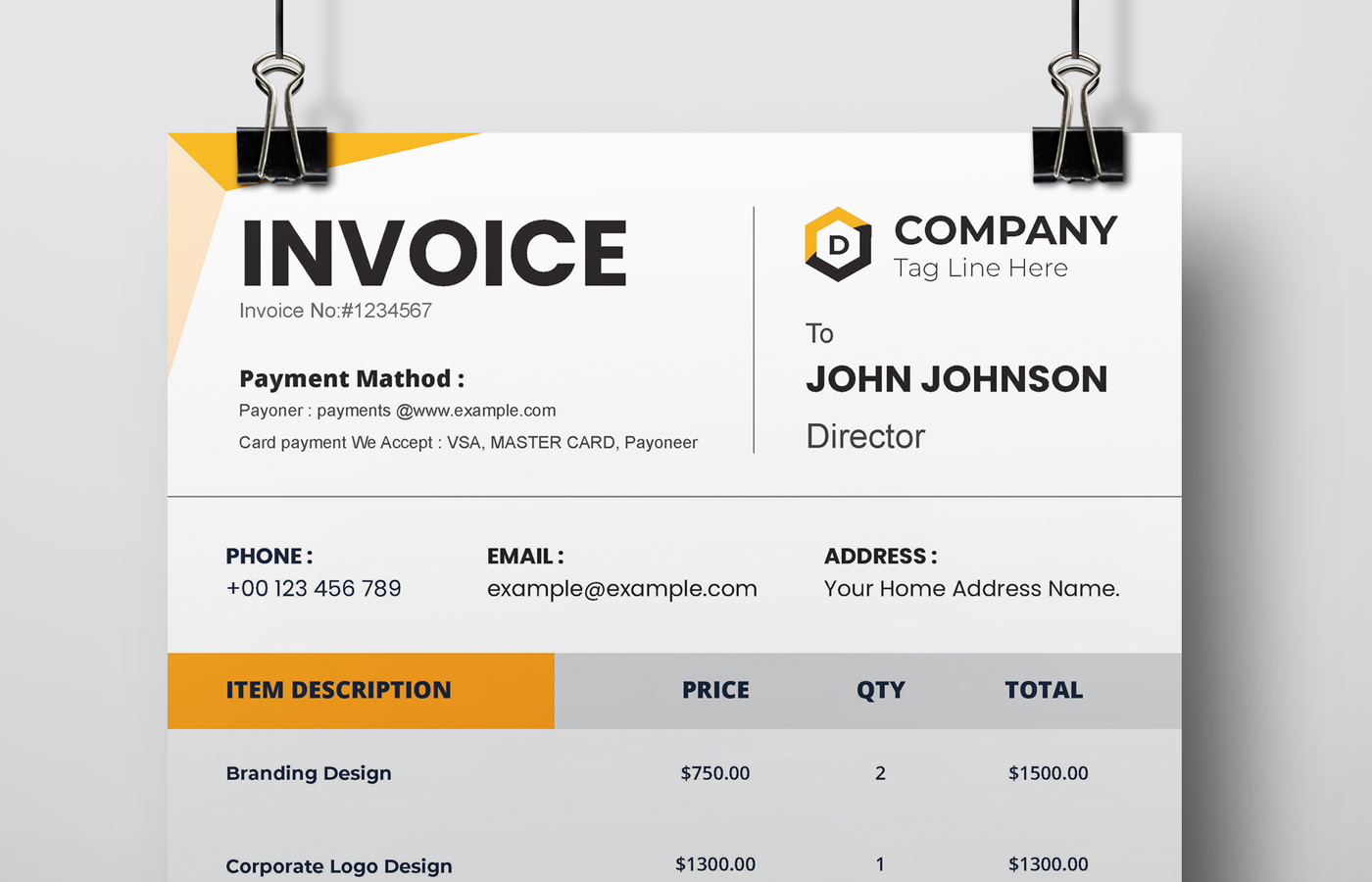 Creative Professional Invoice Template