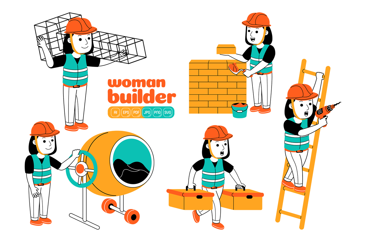 Woman Builder Vector Pack #04