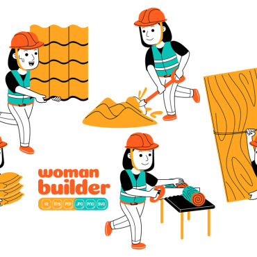 Woman Construction Vectors Templates 375020