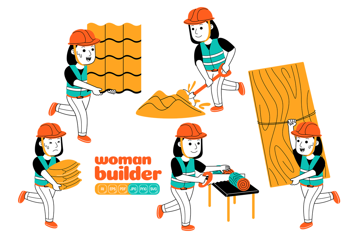 Woman Builder Vector Pack #05