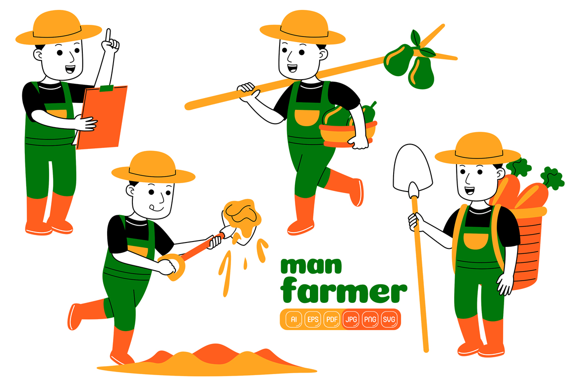 Man Farmer Vector Pack #01