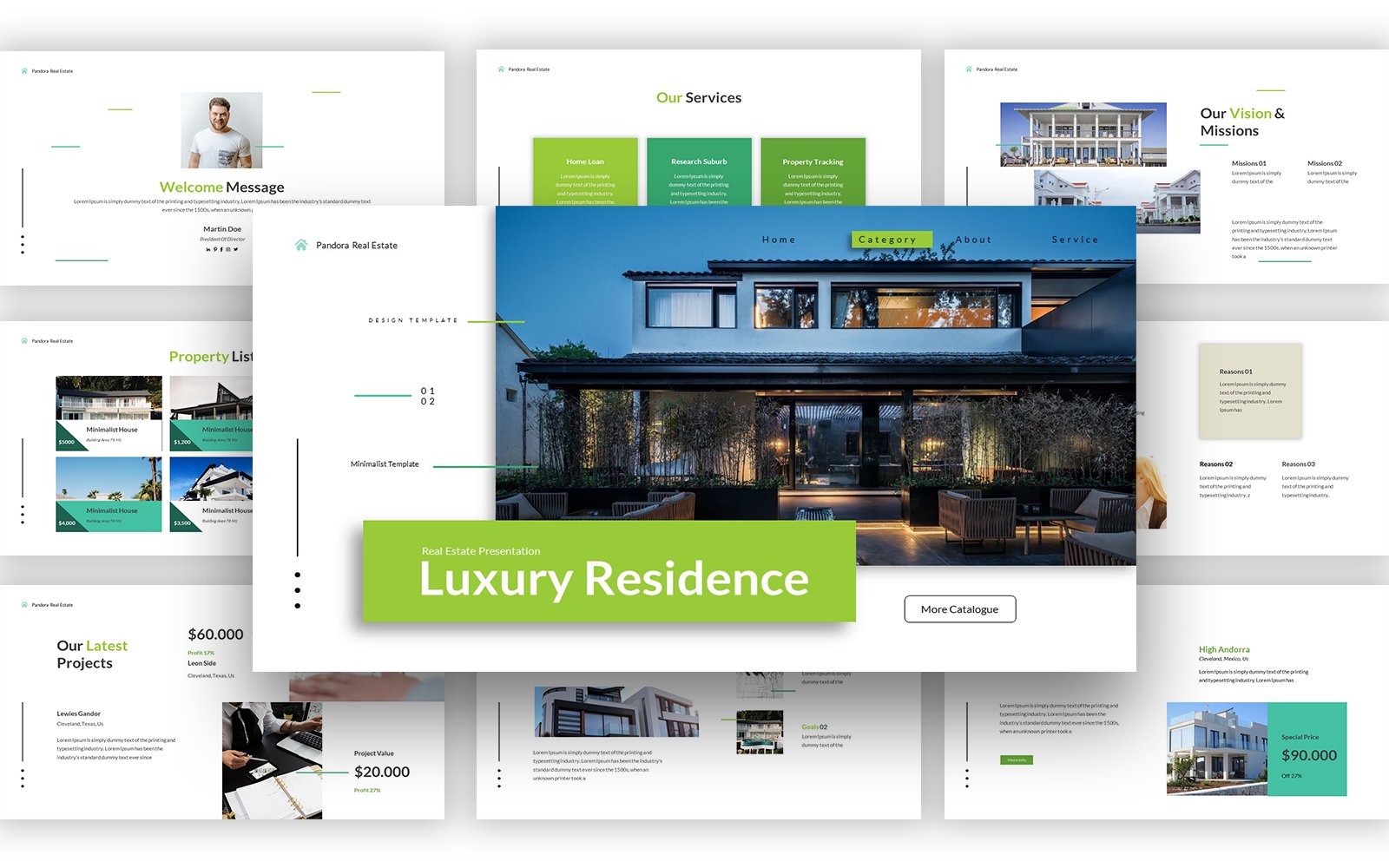 Pandora Luxury Real Estate Google Slides Template