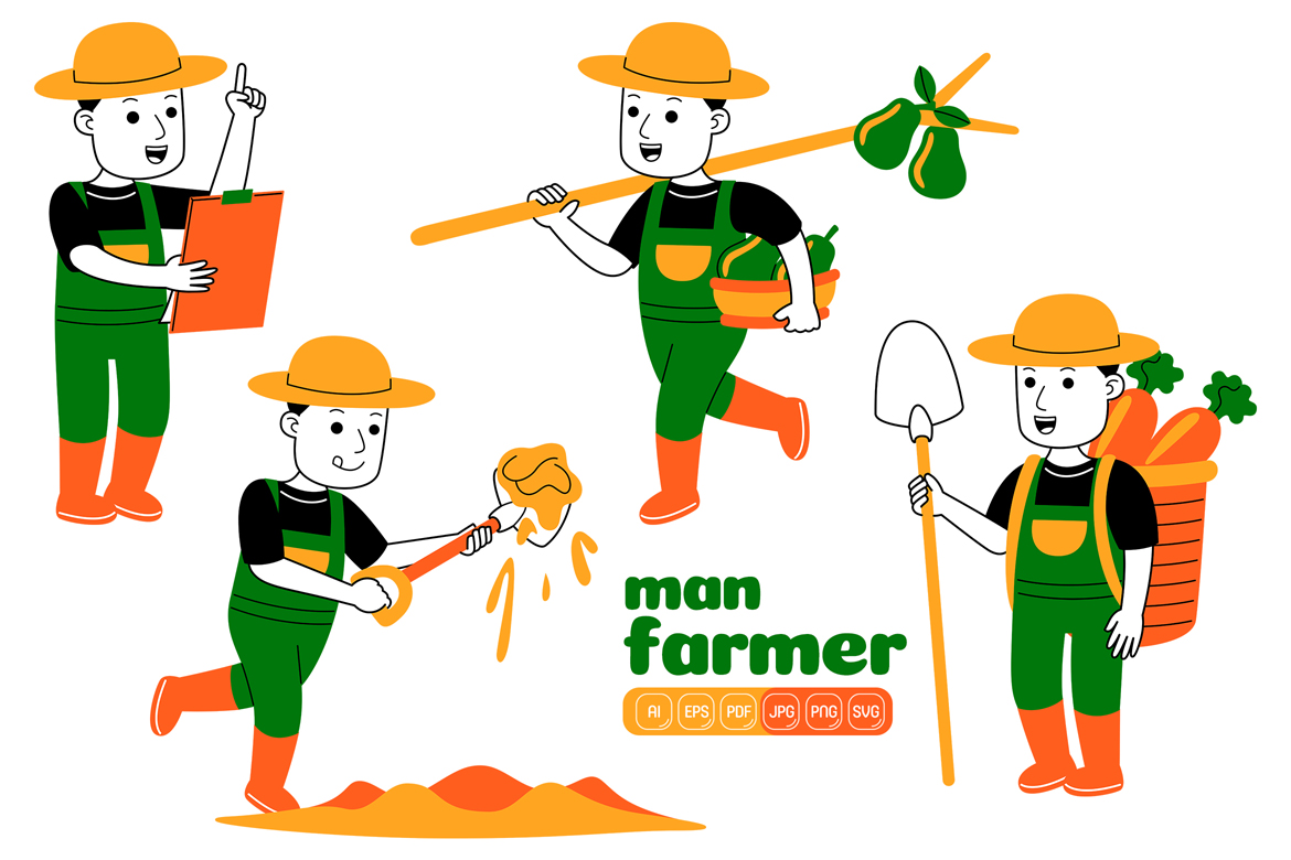 Man Farmer Vector Pack #02