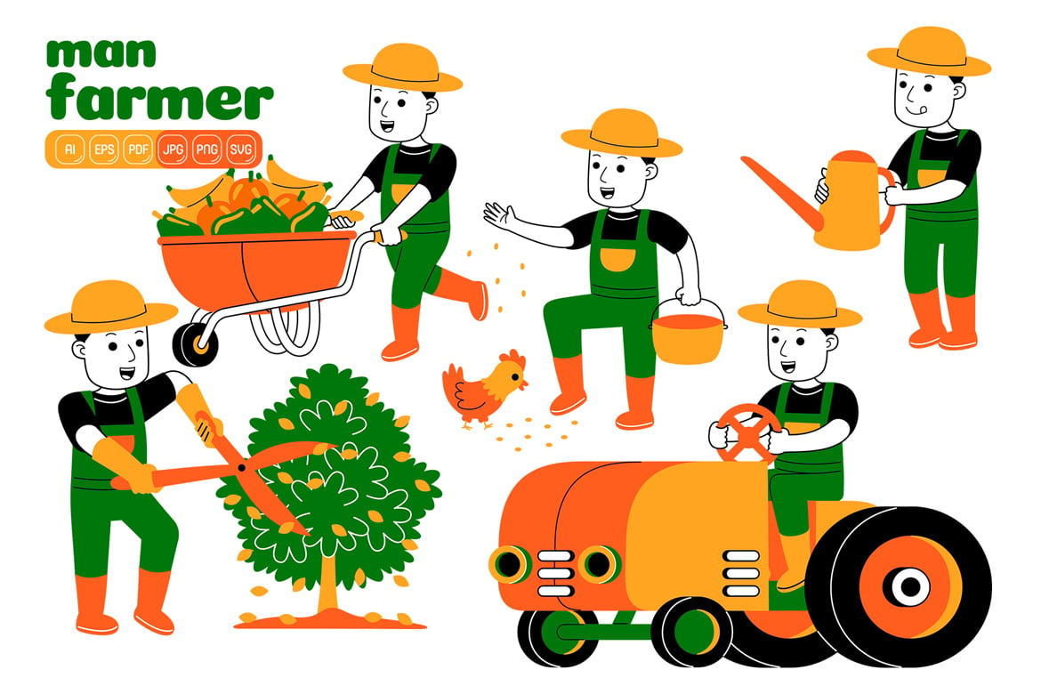 Man Farmer Vector Pack #04