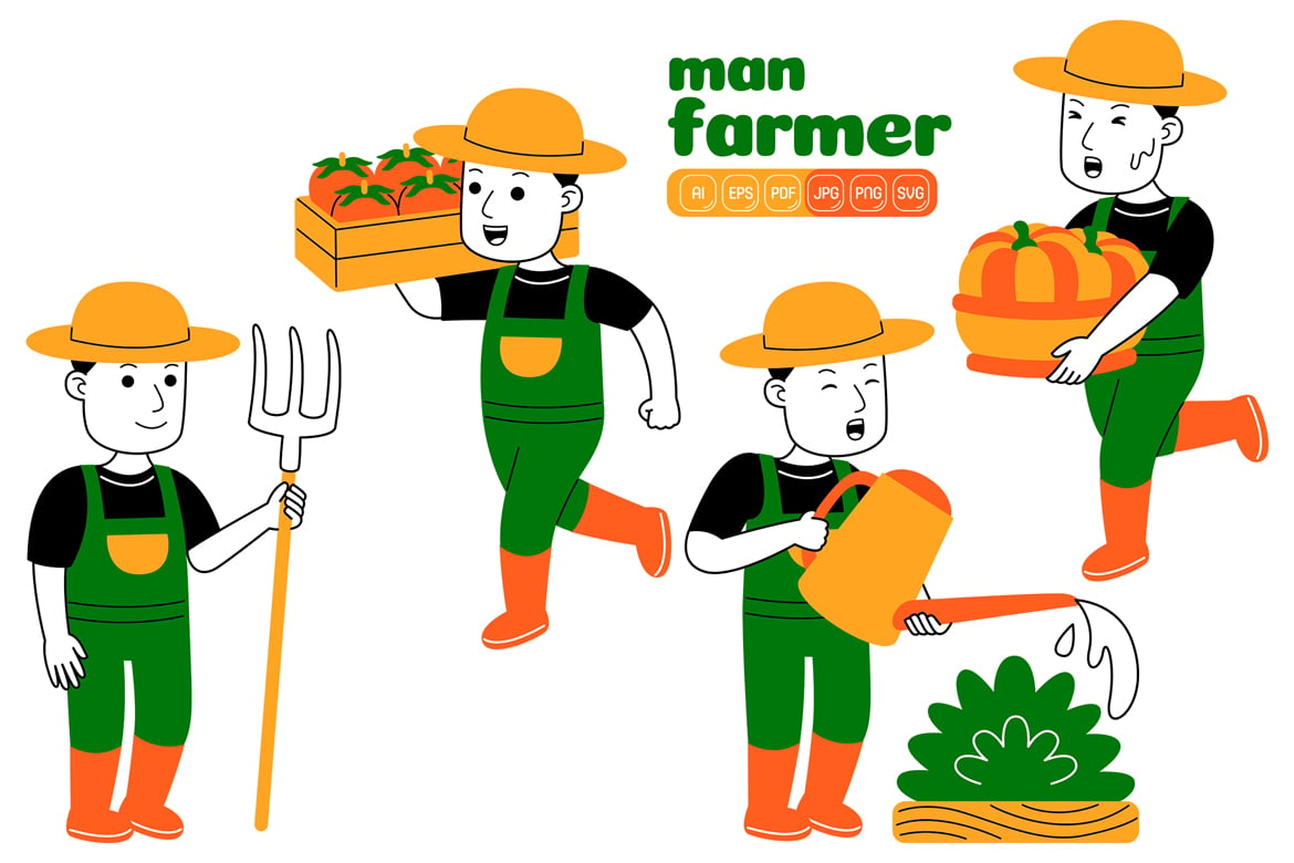 Man Farmer Vector Pack #05