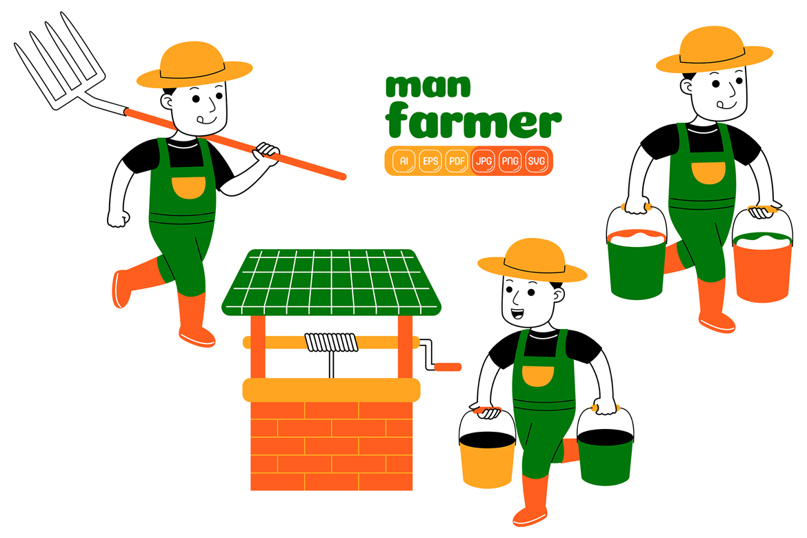 Man Farmer Vector Pack #06